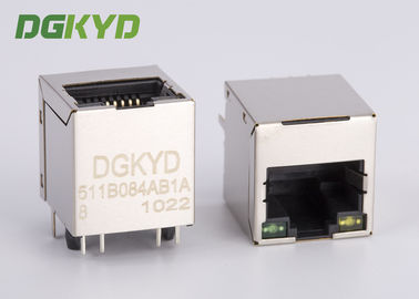 Cat5e 잭 모듈 Rj45 자석 연결관 단위 G/Y는 검정에서 지도했습니다
