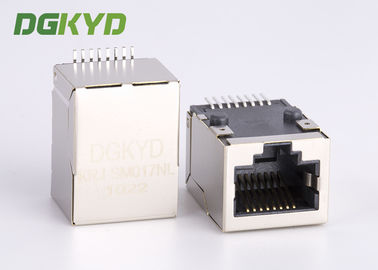 보호된 cat5 네트워크 잭, 내부 변압기를 가진 저프로파일 SMT rj45 연결관