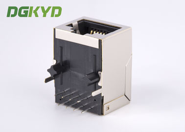 Front Pin Integrated Magnetics RJ45 Modular Jack With Copper Alloy Shell