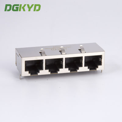 1x4 Multiple Port RJ45 Modular Jack quad ports connector combo for lan switch
