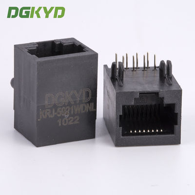 1x1 Side Entry Tab Down RJ45 Connector Female Ethernet Socket For Network Switch