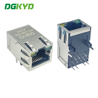 KRJ-099YENL Network Interface Computer RJ45 Connector With Baiyum Board Light Strip
