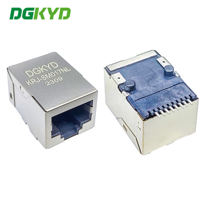 KRJ-SM017NL Shielded cat5 network jack, Low profile SMT rj45 connector with internal transformer