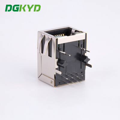 KRJ-147NL 100M RJ45 Network Connector With Light And Shielded Network Port Socket