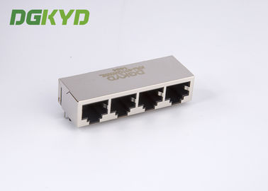 Metal shielded 1000 base quad port giga ethernet rj45 connectors, without LED