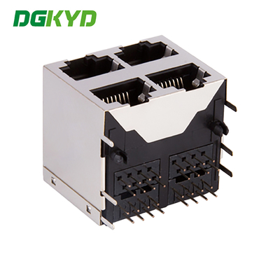 DGKYD59212288GWA1DY1E022 Multi Port RJ45 Connector Without Light And Filter, Network Port Socket Stacked Interface