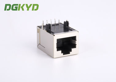 Tab up shielded 100 base tx rj45 connector pcb mount with magnetics , KRJ-H001WDNL