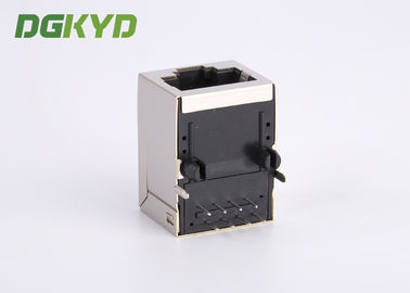 Tab up shielded 100 base tx rj45 connector pcb mount with magnetics , KRJ-H001WDNL
