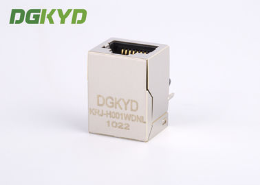 Tab up shielded 100 base tx rj45 connector pcb mount with magnetics , KRJ-H001WDNL