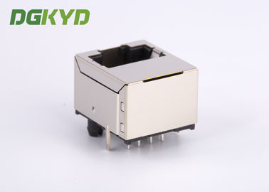 height 12mm  low profile 100 BASE Top entry Female RJ45 lan jack with Magnetics