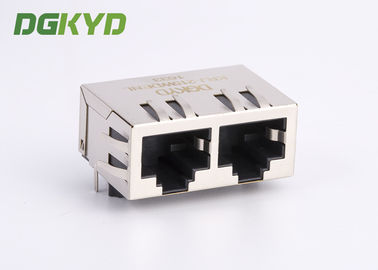 Tab Down Ganged Double Port Magnetic Modular Jack Cat5e Rj45 Keystone Connector