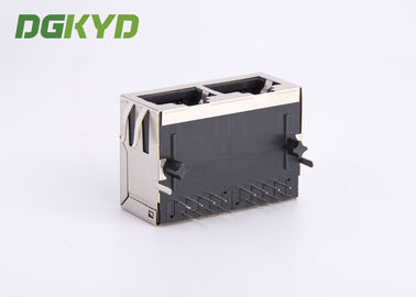 Tab Down Ganged Double Port Magnetic Modular Jack Cat5e Rj45 Keystone Connector