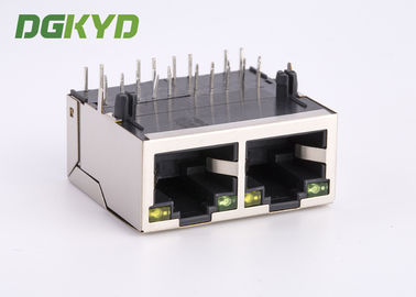 1000 Base Tx Ganged Dual Port Rj45 Internet Connection Jack Gigabit Ethernet Connector