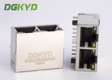 1000 Base Tx Ganged Dual Port Rj45 Internet Connection Jack Gigabit Ethernet Connector