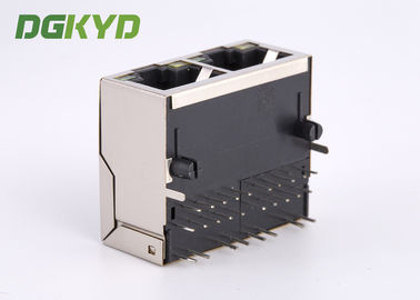 1000 Base Tx Ganged Dual Port Rj45 Internet Connection Jack Gigabit Ethernet Connector