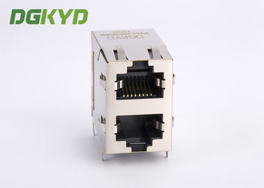 2x1 Modular Jack Stack Dual Port RJ45 Magnetics 100Mb Ethernet Connector