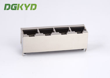 Top entry 180 degree 1x4 multiple port rj45 Connector without internal magnetics
