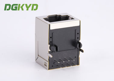Shielded 10 / 100 Mb RJ45 Magnetics Connector Module Tab Up THT