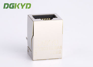 Shielded 10 / 100 Mb RJ45 Magnetics Connector Module Tab Up THT