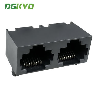 Network RJ45 female socket full plastic network port connector 8P8C dual port DGKYD561288IWA1DY1