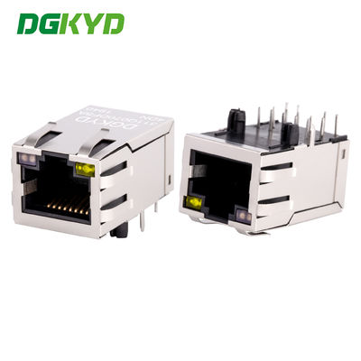 25.4mm Integrated Ethernet RJ45 Connector 1000Mb Transformer Rj45 Jack Cat6 With Led DGKYD311Q070DF5A4DN