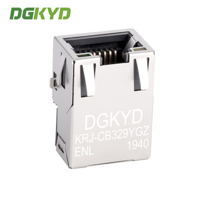Single Port Tab Up Gold Plate RJ45 Ethernet Connector SMD Cat6 Extra Low Profile