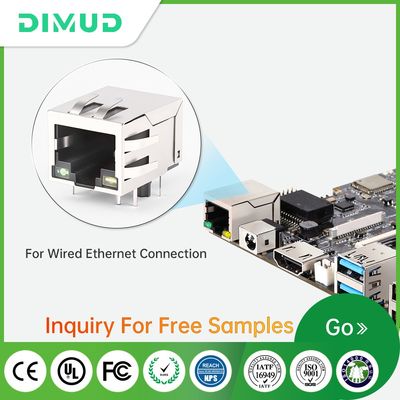 1-Port RJ45 Connector 10P PBT with Filter and Shielding