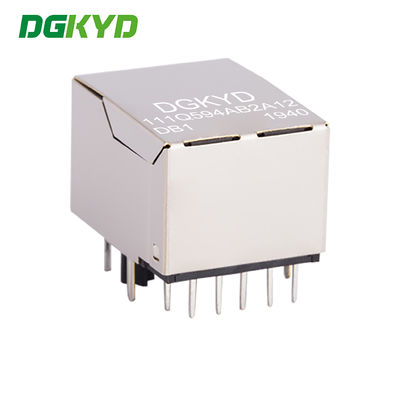 RJ45 connector with built-in 10G integrated transformer with light and shielding DGKYD111Q594AB2A12DB1