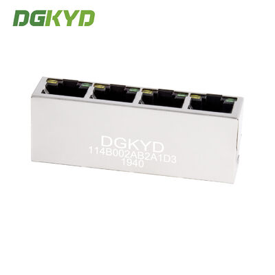 Four cell RJ45 network connector with 100Mbps integrated Ethernet filter DGKYD114B002AB2A1D3