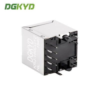 180 degree TOP ENTRY Magnetics jack RJ45 connector with transformer PCB Mount KRJ-180CGYZNL