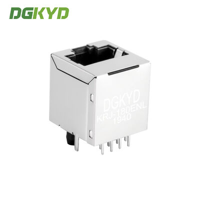 180 Degree Vertical Entry 10/100 Base Magnetic RJ45 Connector Module Shielded KRJ-180ENL