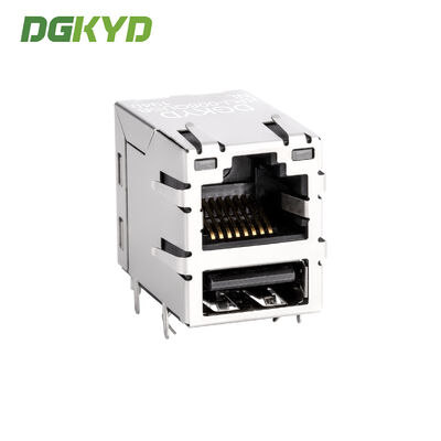 RJ45 with USB 2.0 socket Gigabit integrated filter network port connector KRJ-008QUSBNL