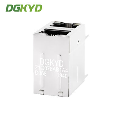 2x1 Dual Port RJ45 Connector 1000BASE-T Gigabit Ethernet with Filter