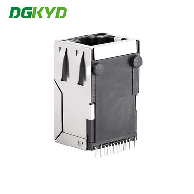 SMT Single Port RJ45 Shielded Connector with LED Metal Shielded RJ45 Modular Jack