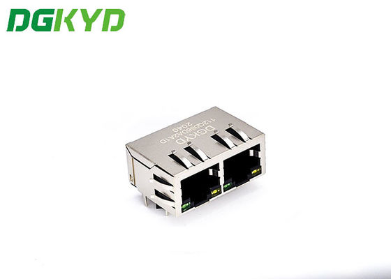 1X2 8P10C TAB Down RJ45 Ethernet Connector With LED