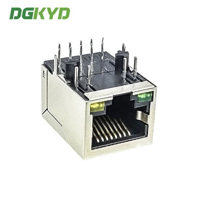 DGKYD111Q571AB2A1D 2.5G Filtering Industrial Grade RJ45 Single Port Shielded Connector Modular Interface With Light PBT