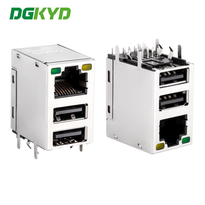 RJ45 with dual USB 2.0 sockets, Gigabit network interface with shielded DGKYD711U2Q032AB2WD080