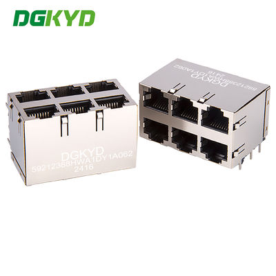 DGKYD59212388HWA1DY1A062 RJ45 다포트 보호 연결 장치, 조명 없이 8P8C 이더넷 소켓, 격리 스프링 없이