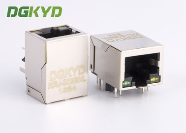 단일 포트 기가비트 이더넷 10 핀 PCB RJ45 모듈러 잭, G/Y는 이르렀습니다