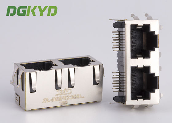 KRJ - 56S8P8C1X2ENL 금속은 위로 어떤 LEDS 탭 2개 공항 Rj45 피메일 잭도 보호하지 않았습니다