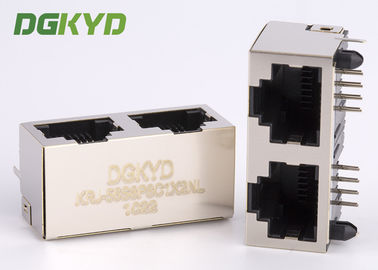 더블-포트 이더넷 소켓 Rj45 모듈러 잭 위로 경제적 비용 차폐 1x2 탭