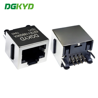 180도 수직 인터페이스 RJ45 커넥터, 빛 스트립 보호 장치 없는 네트워크 포트 소켓 DGKYD52TE1188GWA1DY1