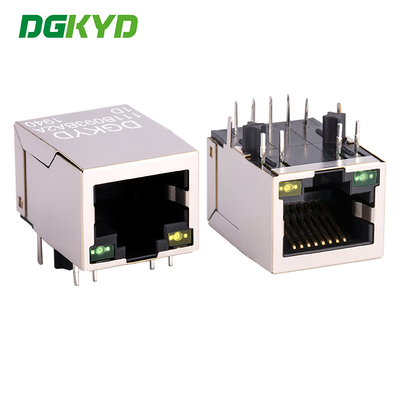 RJ45 이더넷 포트, 단일 포트, 모든 것이 조명과 함께, 8PIN DIP 필터 DGKYD111B093BA2A1D