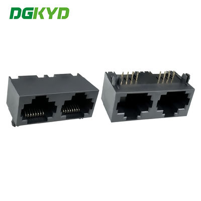 네트워크 RJ45 여성 소켓 전체 플라스틱 네트워크 포트 커넥터 8P8C 듀얼 포트 DGKYD561288IWA1DY1