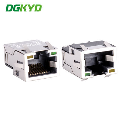 단일 포트 탭 업 금도금 RJ45 이더넷 커넥터 SMD Cat6 케이블 Rj45 엑스트라 로우 프로파일 KRJ-CB329YGZENL