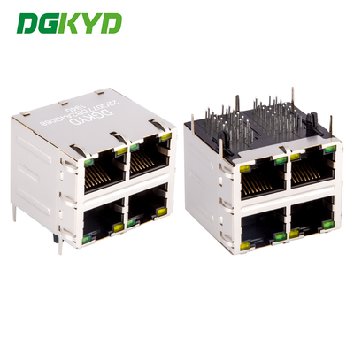 방패 2X2 더블 데크 4 포트 1000M Cat6 RJ45 모듈러 잭 이더넷 필터 DGKYD22Q077DB2A4D068