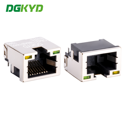 금속 보호 디프 저 프로필 Rj45 잭 SMT RJ45 커넥터 싱크 보드 4.2 디프 보호 및 빛 DGKYDCB421188AB1W6DB1075