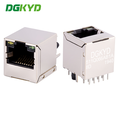 수직 RJ45 커넥터 180도 스트레이트 삽입 기가비트 통합 필터 DGKYD511Q066AB1A8D