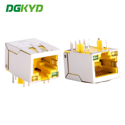10/100 baseT RJ45 커넥터 산업용 이더넷 소켓 LAN 필터와 PCB 커넥터 ADSL, 노란색 하우스 KRJ-109YGZDEYNL