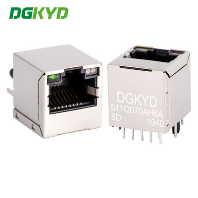 RJ45 수직 커넥터 광 및 보호 장치 DGKYD511Q070AH6A8D와 함께 Gigabit 산업용 수준의 이더넷 포트